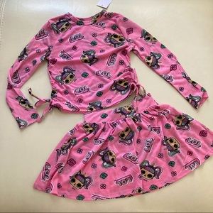 Lol surprise cute pink skirt set